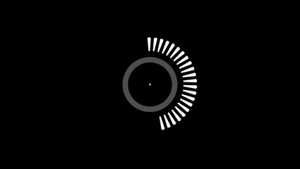 10 seconds countdown timer from 10 to 0 in circular graphic with bars radiating on black background. 4K video. - Powered by Adobe