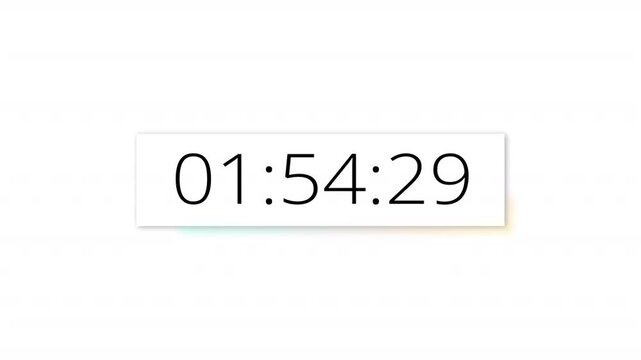 2 minutes countdown timer stopwatch with transparent background with minutes, seconds, milliseconds, two minutes Countdown animation video with alpha channel.