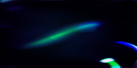 Glowing waves of green and blue dance across a dark starry sky in this dreamy abstract scene,Vector illustration.eps 10