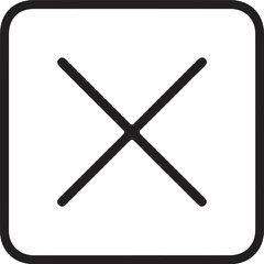 Simple black cross symbol inside a rounded square icon on a white background