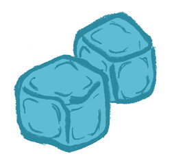 Ice Cubes Crayon Chalk Drawing Doodle PNG Transparent