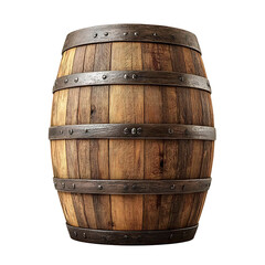Obraz premium Rustic wooden barrel isolated on transparent background