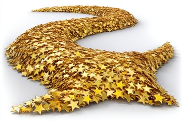 Golden star-studded S-shaped path