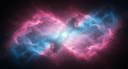 Colorful cosmic nebula in deep space with stars