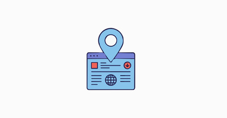 Global and Local Marketing Vector Icon