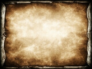 Aged parchment paper with ornate frame