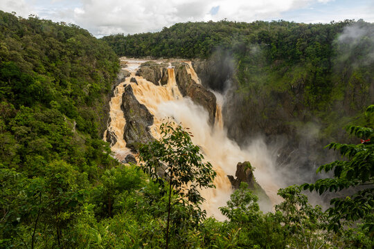 Majestic cascade at Barron Falls in Queensland, Australia