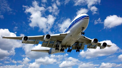 Obraz premium Airplane landing at sunset over an open field with a vibrant sky showcasing hues of orange and purple