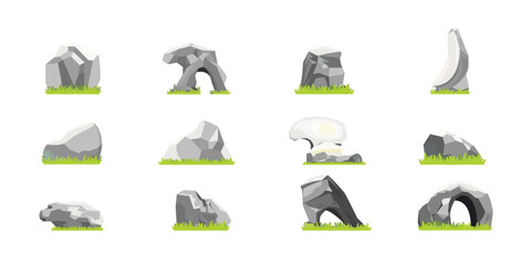 Rock and Stone Illustration Vector Set