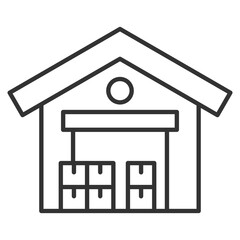 Warehouse Outline Icon Element For Design