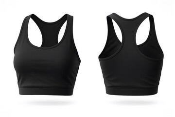 Black Sports Bra Mockup Front and Back Fitness Apparel Design