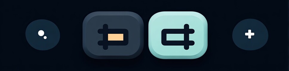 Fototapeta premium Three app icons undo, edit, and add