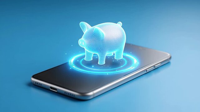 E-saving and online deposit transactions concept. Depositing or saving money in online banks to create passive income and returns from interest.