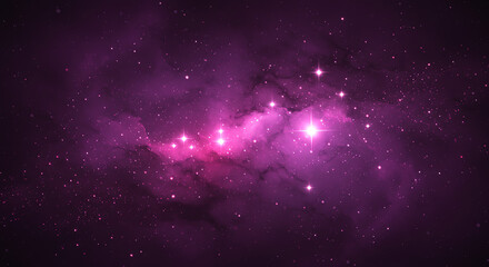 Obraz premium Purple nebula with stars cosmic background