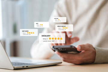 Customer reviews and ratings on mobile ,