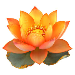 Captivating isolated lotus flower blossom with detailed petals and vibrant color palette