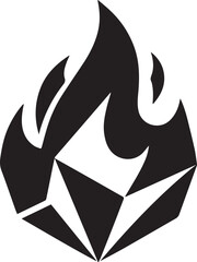 Obraz premium Fiery Crystal Icon Symbolizing Transformation and Potent Energy