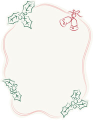 Obraz premium Festive Holly Frame with Bells