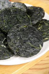 Dried Kelp Seaweed from Dalian Xiapu - Organic Sea Vegetable on White Plate