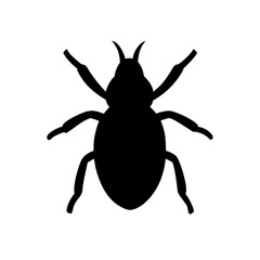 Obraz premium Beetle With Detailed Legs Vector Silhouette Icon
