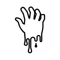 Obraz premium Bloody Hand Claw Marks One Line Art Icon