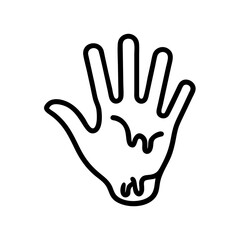 Obraz premium Bloody Palm Print Icon One Line Art