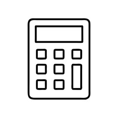 Calculator icon illustration in minimalist black and white design  