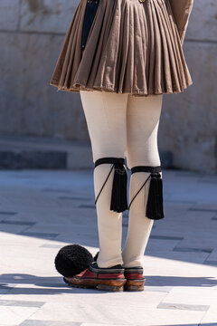 Presidential guard in ceremonial attire at Syntagma Square
