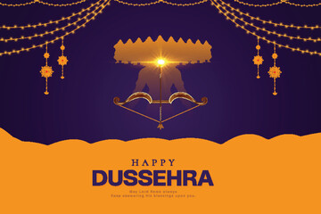dussehra celebration wishing or greeting card and poster and banner design vector file