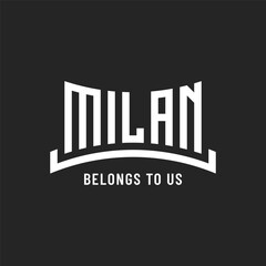 Milan typography emblem