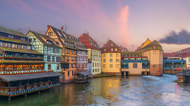 Old town Strasbourg city skyline,  cityscape of  France