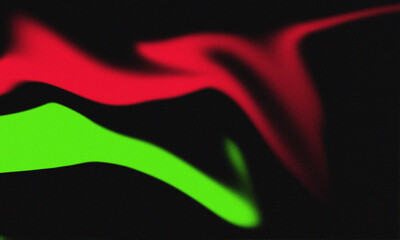 Abstract Neon Wave Background – Red and Green Light Flow on Black