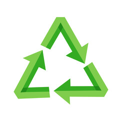recycle symbol on white background