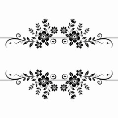 Elegant Black Floral Design Elements Decorative Flourishes for Invitations, Cards, and More