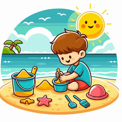 little boy on the beach