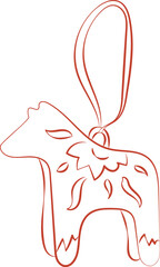 Horse Christmas Tree Toy Sketch