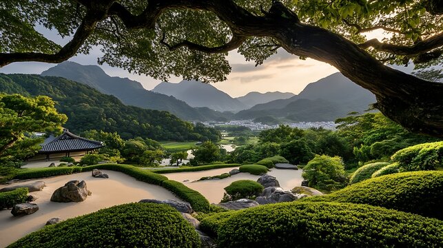 【真作】絵画　日本画　山里の暮らし　幻想の山村風景　水墨淡彩　箱入　X71 真作】絵画 日本画 山里の暮らし 幻想の山村風景 水墨淡彩 箱入