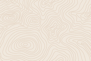 Travel topographic map background. Beige topographic lines terrain backdrop. Geographic terrain contour lines, cartography backdrop.