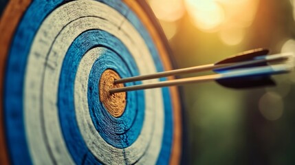 Aiming for Success Together Teamwork, Arrows on Bullseye, and Precision in Business Goals
