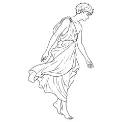 Obraz premium Classical Pothos Lineart – Pothos Vector Illustration with Elegant Mythical Grace – Pothos Drawing – Line Art Drawing of Pothos – Pothos Icon