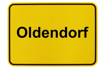 Illustration eines Ortsschildes der Gemeinde Oldendorf in Niedersachsen