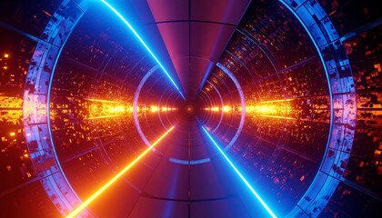 Futuristic tunnel with vibrant neon lights (1)