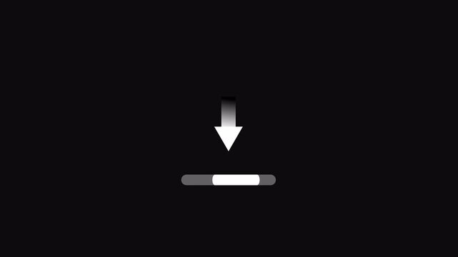Download icon animation with transparent background, Dowloading button and symbol animation with alpha channel, Downloading animation vedio in 4k.