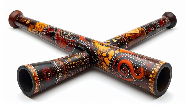 old wooden flute isolated