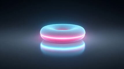 Futuristic glowing donut chart with glassy shine