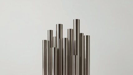 Obraz premium Stainless steel tubes in the manufacturing plant