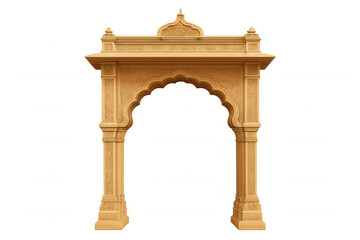 Naklejka premium Intricate sandstone arch showcasing traditional indian architectural style, isolated on transparent background, perfect for design projects