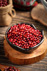 Fresh Red Kidney Beans in Rustic Bowl - Organic Farm Production Legumes Cereals Grains Guizhou Agriculture