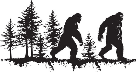 Obraz premium Bigfoot Wilderness Silhouette Bundle