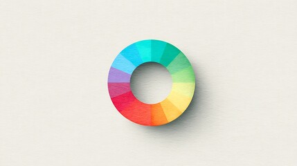 Gentle watercolor effect donut chart with soft diffused shadows